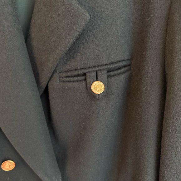 Vintage Hunter Green Wool Coat Forecaster Boston Double Breasted Gold Buttons 18 - Picture 7 of 8